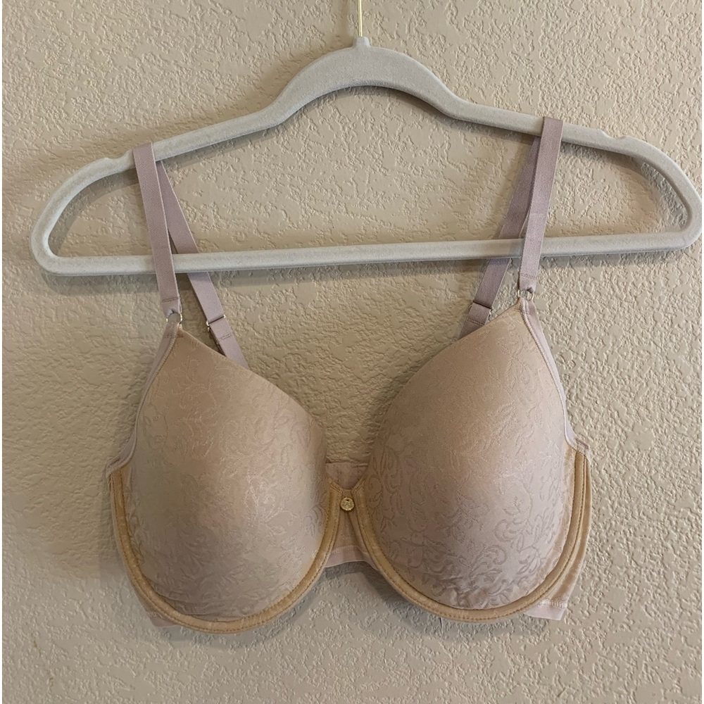 Natori Sheer Jacquard Underwire Bra Beige Nude Lace 36D NWT 136059